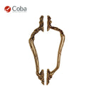 Bronces Coba 1021 Pull Handle Set in OLD ANTIQUE BRASS Finish, made in Spain, featuring an ornate design and solid brass construction.