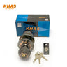 Khas Generation 118200 BN/AC Round Lock, Door Knob Lock in brushed nickel and antique copper finish, includes three keys.