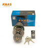 Khas Generation 11960 BN/AC Round Lock, Door Knob Lock in brushed nickel and antique copper finish, includes three keys.