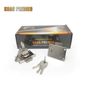 Khas Premeo 201L cabinet/drawer lock with polished finish and keys.