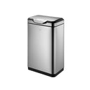 EKO TouchPro Bin EK9178 in brushed stainless steel, 80 litres, equipped with multiple activation methods for easy use, featuring a soft open lid and a fingerprint-resistant finish, ideal for large kitchen or office spaces.