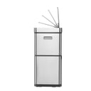 EKO Mirage Plus Sensor Recycler EK9338 in brushed stainless steel, 60 Litre capacity with separate compartments for efficient sorting, featuring sensor and manual functions.