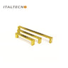 Italtecno 2113 drawer pull in antique gold finish, available in multiple sizes, featuring a detailed design perfect for cabinets and furniture.