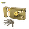 Khas Maximum LT-311MN AB Rim Lock with antique brass finish and robust locking mechanism.