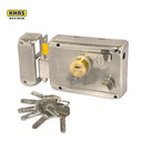 Khas Maximum LT-311MN SN/NP Rim Lock with satin nickel and polished finish, durable construction, and secure locking mechanism.