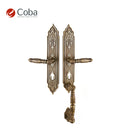 Bronces Coba 50350 Residential Entrance Set in Matt Old Antique Brass Finish, made in Spain, featuring a classic and ornate design.