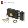 Khas Kilit Plus 540 14B 3M Black Rim Lock with a heavy-duty three-rod mechanism and sleek black finish.