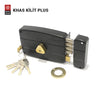 Khas Kilit Plus 540 16B 3M Black Rim Lock featuring heavy-duty construction and a triple-rod system for enhanced security.