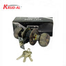 Krud-Al 5796 BN/AC Round Lock, Door Knob Lock, Keyed Entry Door Knob, with brushed nickel and antique copper finish, including three keys for secure entry.