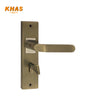 Khas Variety 5801-46 door handle set in MAB finish, featuring a rounded handle design with a matte antique brass tone.