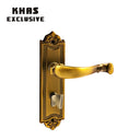Khas Exclusive 5823-296 door handle set in MAE finish with intricate detailing on handle and backplate.