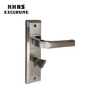Khas Exclusive 5827-197 door handle in satin nickel and chrome finish with modern faceted design.