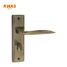 Khas Variety 5829-195 door handle set in AB finish with a unique flat handle design and a vintage, elegant look.