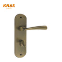 Khas Variety 5846-203 door handle set in MAB finish, featuring a stylish curved design and antique brass aesthetic.