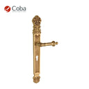 Bronces Coba 630-S Handle Set in Old Antique Brass Finish, made in Spain, featuring an ornate design with handle and plate.