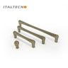 Italtecno 8042 series drawer pulls and knobs in Matte Satin Nickel finish, available in knob, 96mm, 128mm, and 192mm sizes.