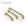 Italtecno 8049 series drawer pulls in Gold Plated/Matte Black finish, available in 96mm, 128mm, and 192mm sizes.