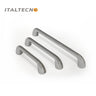 Italtecno 8049 series drawer pulls in Matte Satin Nickel/Chrome Plated finish, available in 96mm, 128mm, and 192mm sizes.