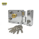 Khas Smart 910B SS/SP Rim Lock featuring a modern stainless steel/satin polished finish, offering secure locking and durable construction.
