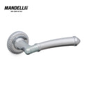 Mandelli 1511 Aurora door handle in polished chrome, featuring an elegant, smooth design and crafted from high-quality solid brass.