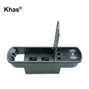 Khas BFF-1840 Grey Desktop Socket Outlet with 2 universal power sockets, USB Type-A, and Type-C charger.
