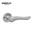Mandelli 1011 Cloe door handle in polished chrome finish, featuring a smooth, ergonomic design and crafted from durable solid brass.