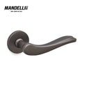 Mandelli 1011 Cloe door handle in graphite finish, featuring a modern, sleek design and made from durable solid brass.