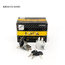Khas Classic 202-22 chrome-plated cabinet/drawer lock with keys.