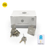 Khas Triumph 6138-22 chrome-plated cabinet/drawer lock with keys and master key.