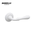 Mandelli 1421 Gou door handle in matte white finish, crafted with precision in Italy, featuring a sleek and modern design.