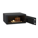 Italtecno H1-2045ZH residential safe in Sandy Grey finish, wide profile with fingerprint scanner and electronic keypad.