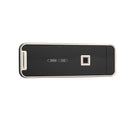 Italtecno H1-2045ZH residential safe in Sandy Grey finish, wide profile with fingerprint scanner and electronic keypad.