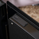 Italtecno H1-45ZW residential safe in high gloss black finish with fingerprint scanner and digital touch keypad.