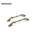 Brasino HK-1601-2 Door Pull Handle Set in Satin Finish, made from 100% brass with detailed, classic craftsmanship.