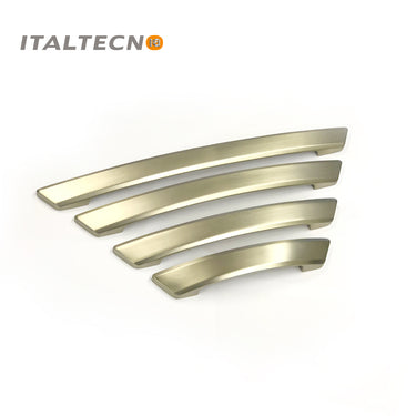 Italtecno HY1239 Door Pull Handle with BSN finish, featuring a curved modern design available in 128mm, 192mm, 256mm, and 320mm sizes.