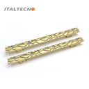 Italtecno HY2025B Door Pull Handle Set in Matte Antique Brass finish with a decorative leaf pattern.