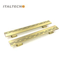 Italtecno HY2050C Door Pull Handle Set in Matte Antique Brass finish with sleek linear cutout detailing.