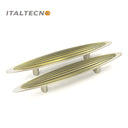 Italtecno HY3089 Door Pull Handle Set with dual BSN and MAB finish featuring a sleek, modern design with horizontal grooves.
