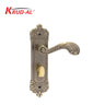 Krud-Al KD58301 Door Handle Set in AB finish, featuring ornate design and secure lock mechanism.