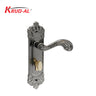 Krud-Al KD58301 Door Handle Set in SN/BN finish, featuring ornate design and secure lock mechanism.