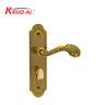 Krud-Al KD58303 Door Handle Set in AE finish, featuring ornate design and secure lock mechanism.