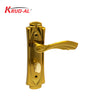 Krud-Al KD58304 Door Handle Set in AE finish, featuring ornate design and secure lock mechanism.