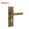 Krud-Al KD58308 Door Handle Set in AB finish, featuring an artistic design and secure lock mechanism.
