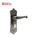 Krud-Al KD58310 Door Handle Set in SN/BN finish, featuring classic design and secure lock mechanism.