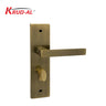 Krud-Al KD58316 Door Handle Set in Antique Brass finish, featuring modern design and secure lock mechanism.