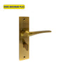 Khas Maximum Plus KH-017 Door Handle Set in AE/PVD finish, featuring a modern wave-shaped handle with antique brass effect and polished PVD coating.