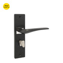 Khas Triumph Plus KH-017 Door Handle Set in Matt Black with CP accents, offering a sleek and modern design.