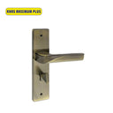 Khas Maximum Plus KH-036 Door Handle Set in Antique Brass and Brushed Nickel finish, featuring a stylish and sturdy design.