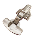 Khas Triumph Plus cabinet hinge in a nickel finish, displaying the 35mm cup with Khas branding, 3D adjustment base, and a Triumph branded arm cover.