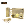 Khas Trend KT812 Rim Lock in antique brass finish with star key mechanism.